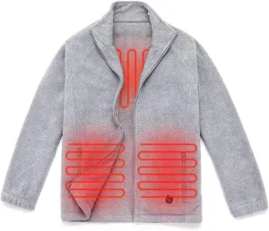 Heated Soft Fleece Jacket for Men Women, USB Smart Electric Fleece Heating Coat