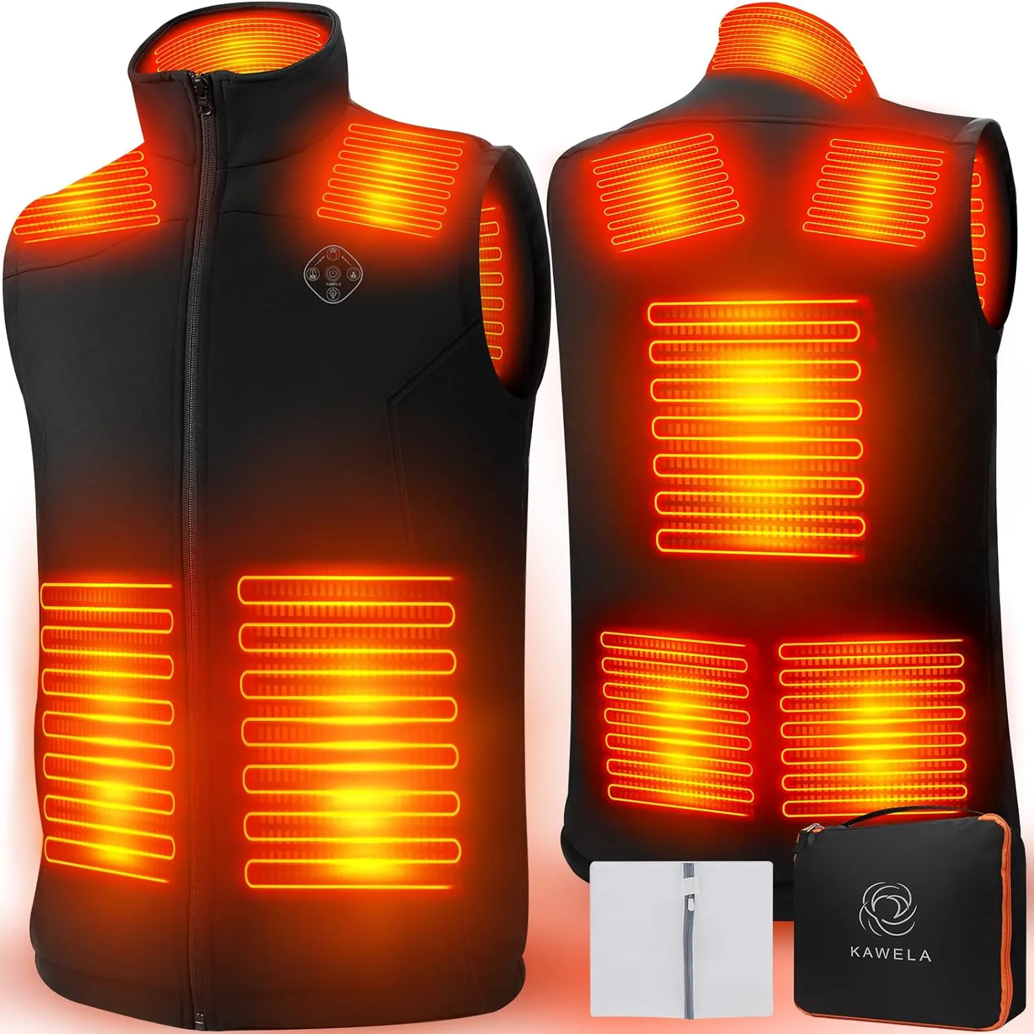 Heated Vest for Men, Water & Wind Resistance Softshell Hunting Electric Vests for Hiking Walking-Battery Not Included