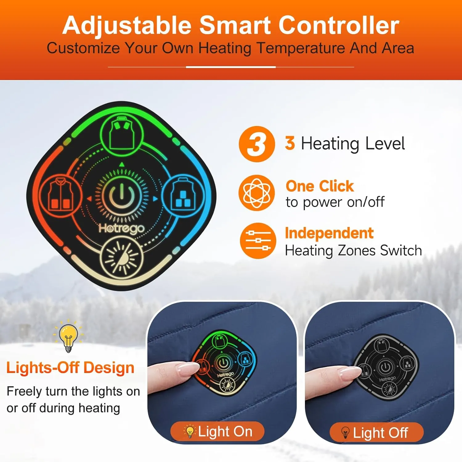 Heated Vest Women with Battery Pack Included, Smart Controller, Lightweight Electric Heating Jacket, Light Out Design