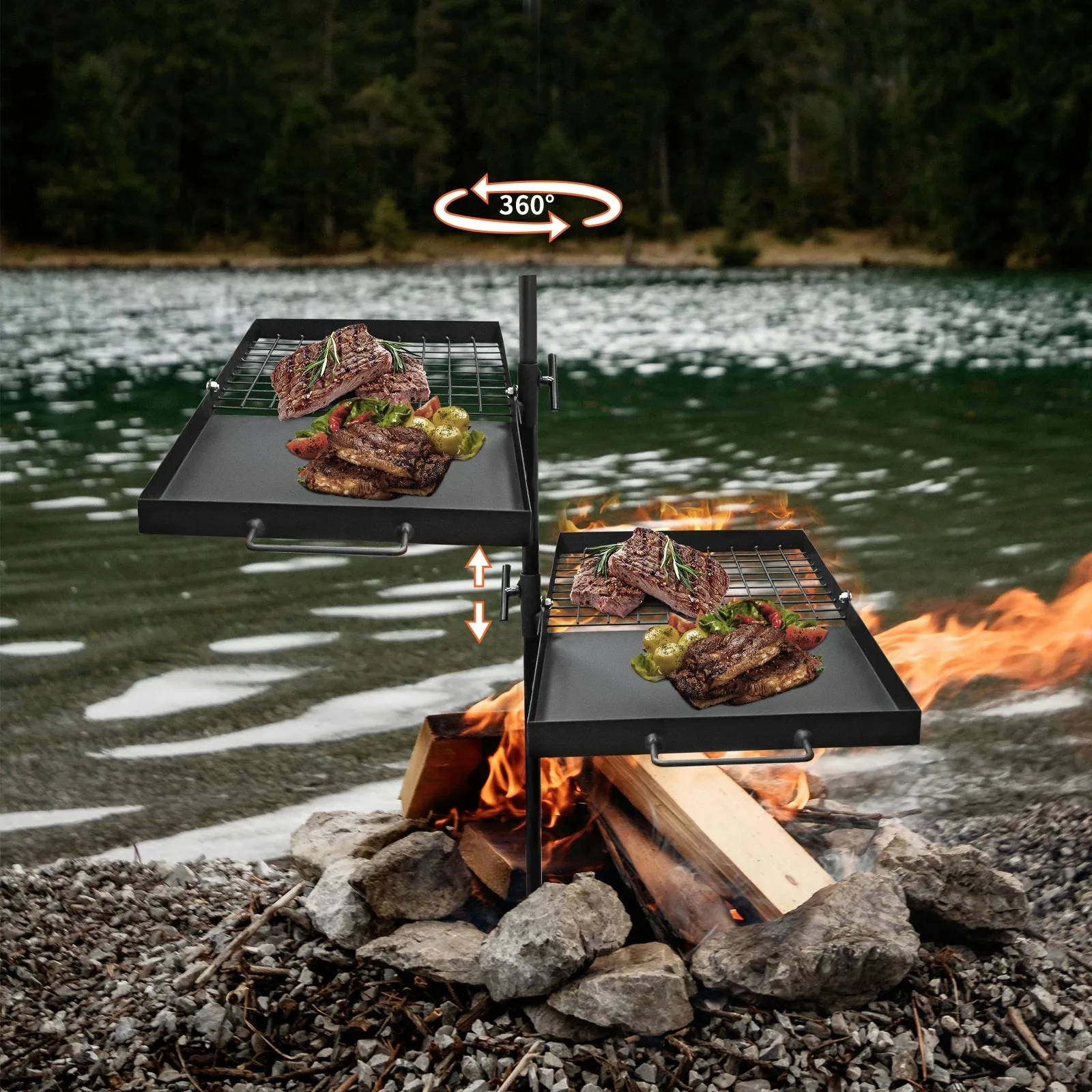 Heavy Duty 24" Folding Campfire Grill