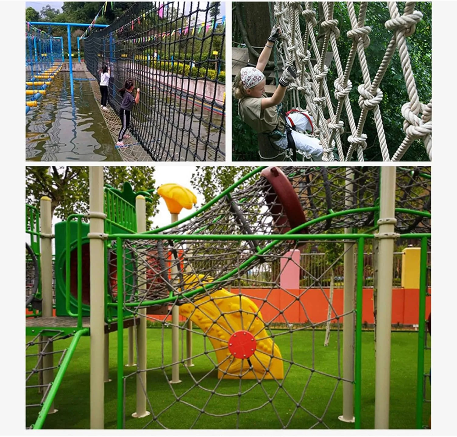 Heavy Duty Cargo Net Climbing,Rope Net Course Playground Netting Climbing Safety Protection Net for Indoor Outdoor Backyard Treehouse,6.5 * 8.5m