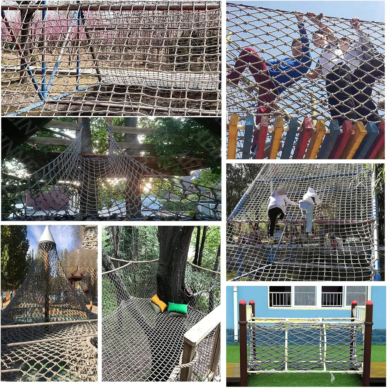 Heavy Duty Cargo Net Climbing,Rope Net Course Playground Netting Climbing Safety Protection Net for Indoor Outdoor Backyard Treehouse,6.5 * 8.5m