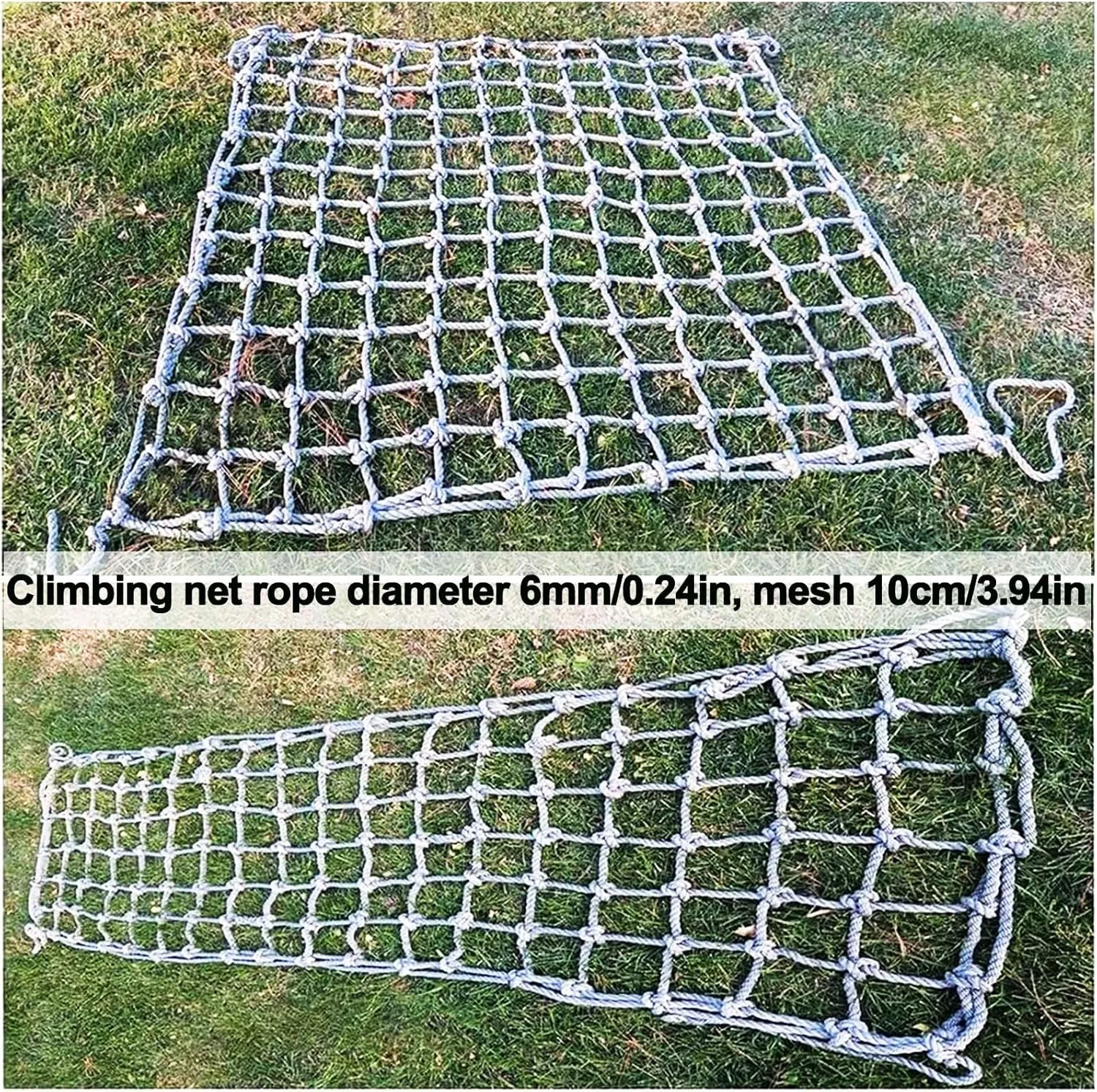 Heavy Duty Climbing Cargo Net Playground Net for Treehouse Durable Polyamide Truck Trailer Net Rope Ladder Stair Balcony Railing Protection Net,6.6x24.6ft