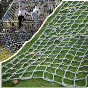 Heavy Duty Climbing Frame Net – Durable Hemp Rope Netting, Jute Rope Nets for Kids Playground, Cargo Climbing, Training Equipment, Plant Support(4*4m)