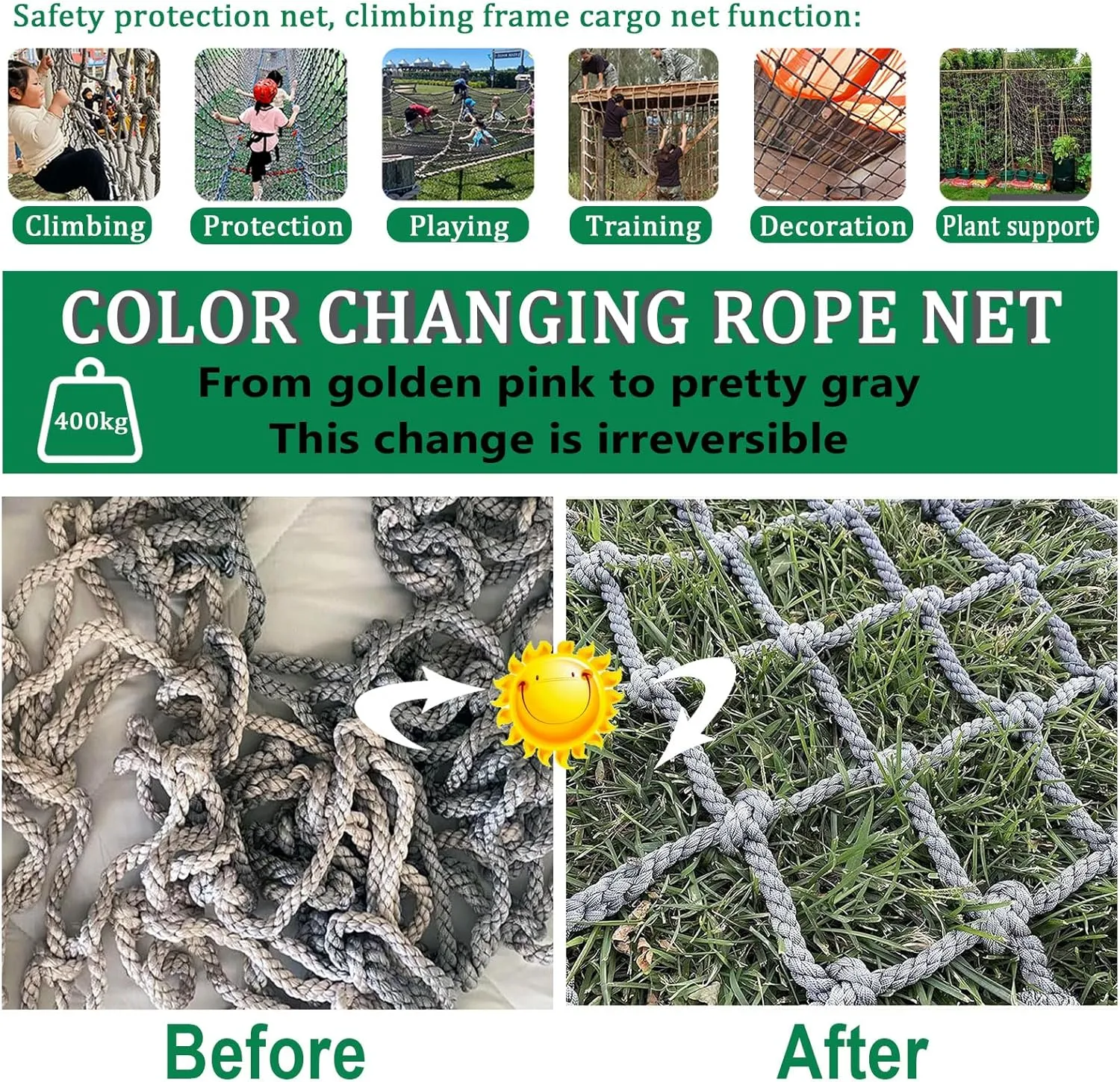 Heavy Duty Climbing Frame Net Sturdy Climbing Cargo Net Net Climbing Net Outdoor Safety Net Rope Ladder Treehouse,1 * 8m
