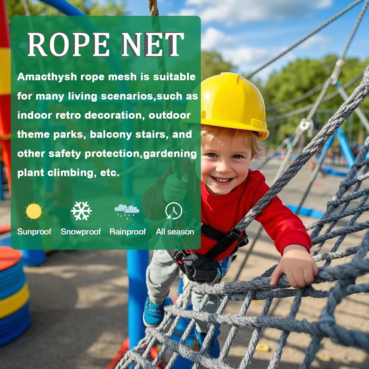 Heavy Duty Climbing Frame Net Sturdy Climbing Cargo Net Net Climbing Net Outdoor Safety Net Rope Ladder Treehouse,1 * 8m