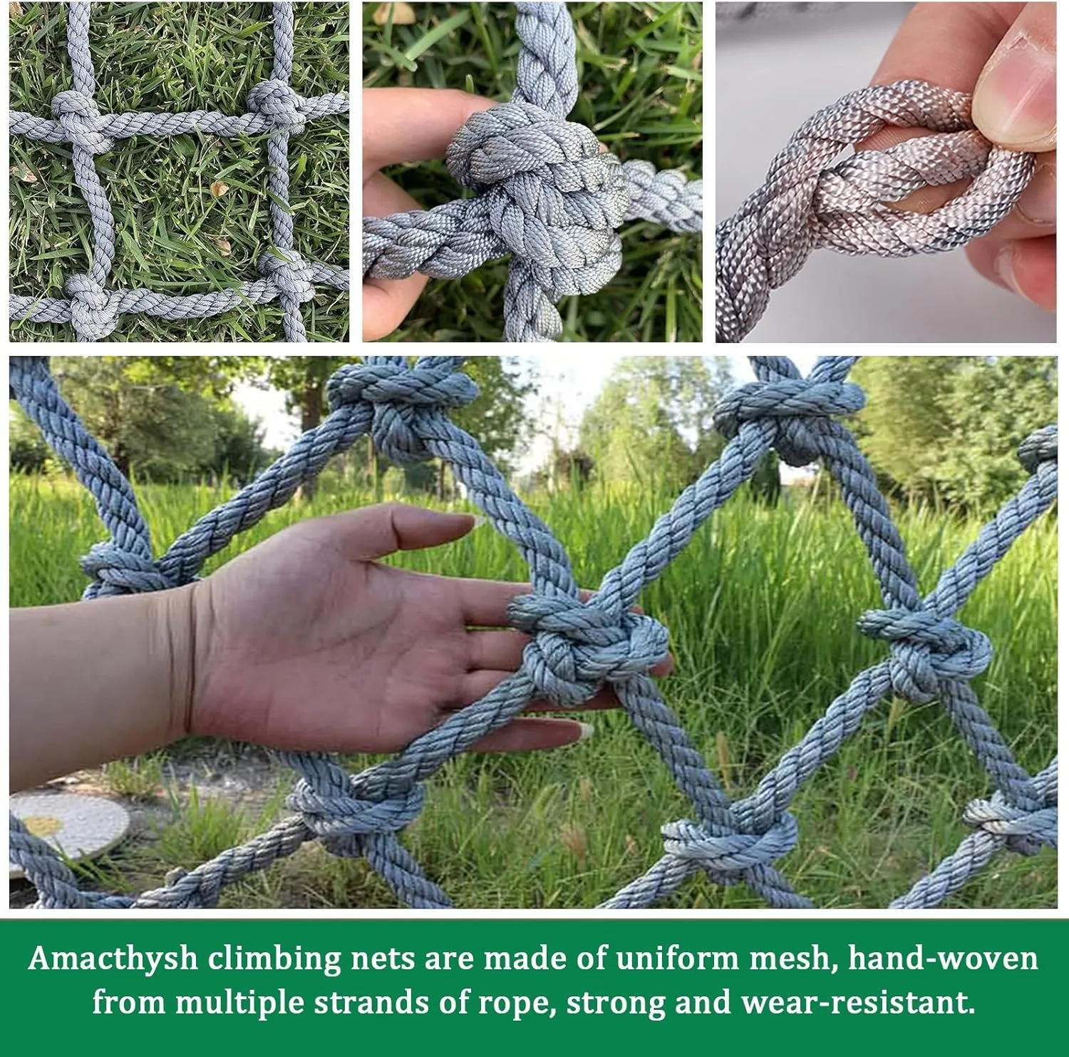 Heavy Duty Climbing Frame Net Sturdy Climbing Cargo Net Net Climbing Net Outdoor Safety Net Rope Ladder Treehouse,1 * 8m