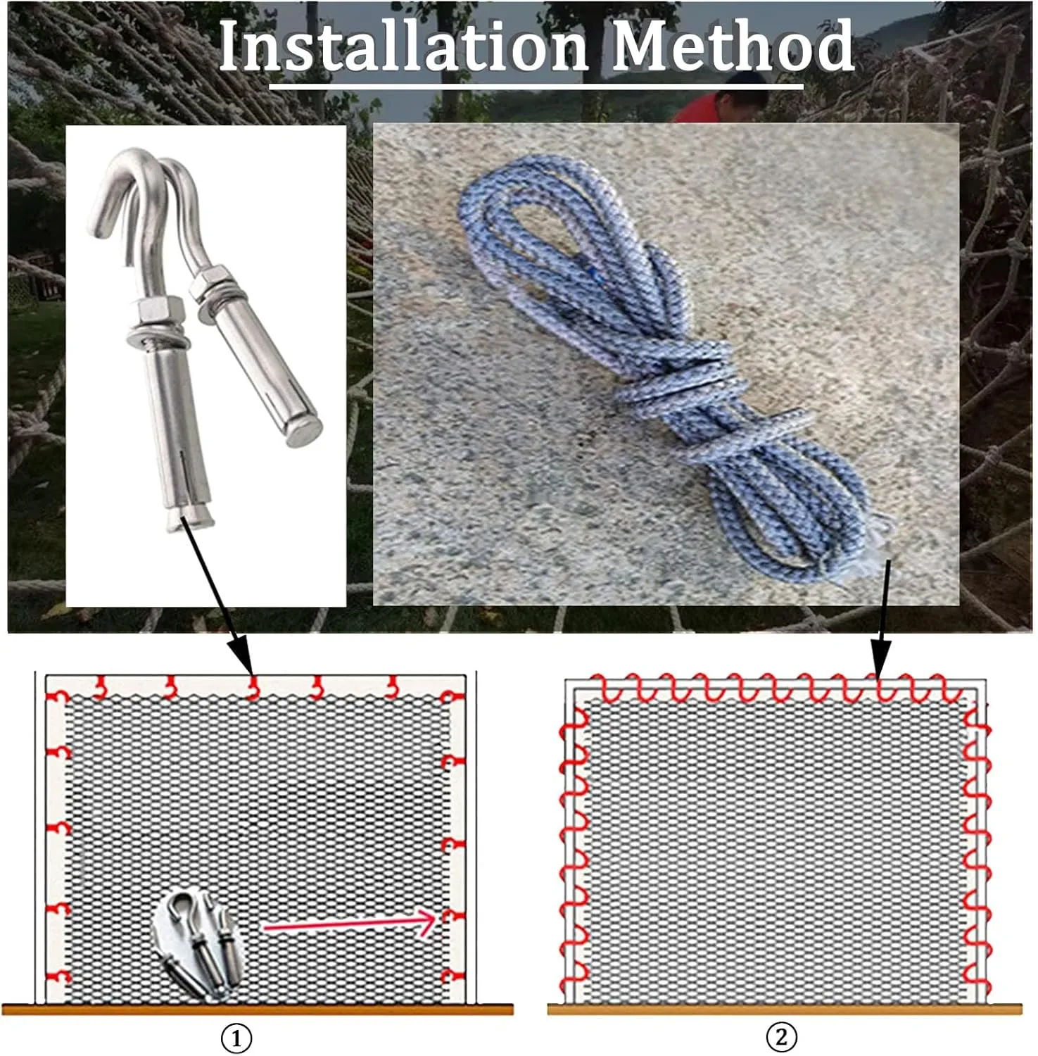 Heavy Duty Climbing Frame Net Sturdy Climbing Cargo Net Net Climbing Net Outdoor Safety Net Rope Ladder Treehouse,1 * 8m