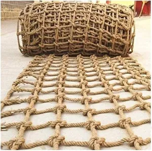Heavy Duty Climbing Net for & Adults, 16mm Thick Jute Hemp Rope, Outdoor Playground Treehouse Hammock, Large Military-Grade Climbing Net (5.5m x 1m)