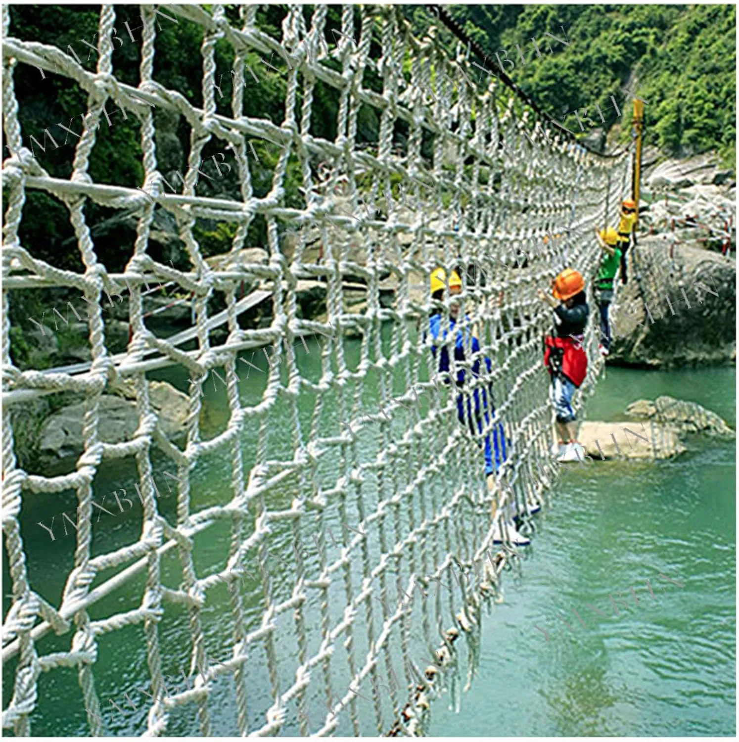 Heavy Duty Climbing Net Rope Ladder Playground Rock Rope Swing Sets Protective Net Outdoor Cargo Webbing Net Dia 12mm Safety Net(Size:3.3FTx16.4FT)