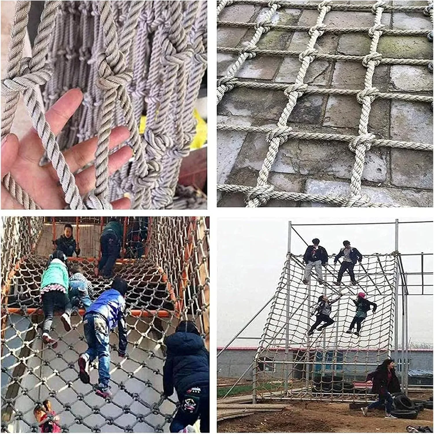 Heavy Duty Climbing Net Rope Safety Net 6MM Durable Playground Net Treehouse Netting Cargo Rope Ladder Truck Trailer Fence Netting,1Mx6M(3.3FTx19.7FT)
