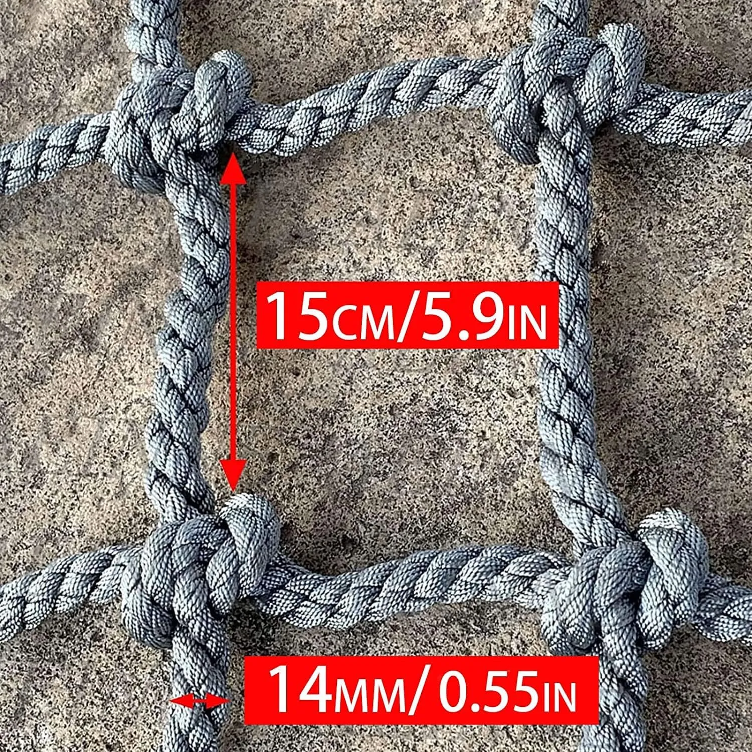 Heavy Duty Climbing Net,Rope Ladder for Playing, Indoor and Outdoor Playground Swings Safety Net Frame Netting,14 Mm Rope(Size:10 * 10ft)