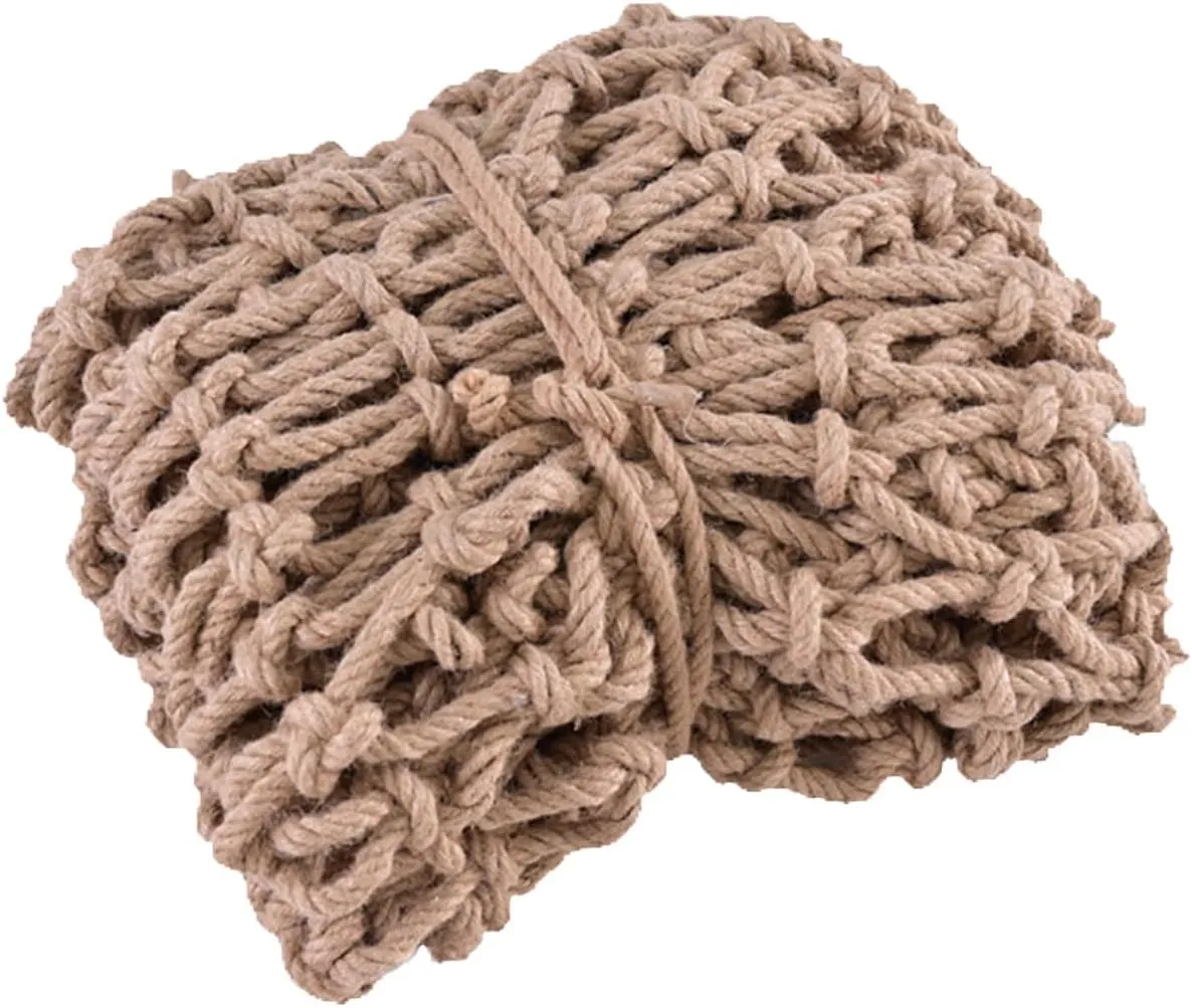 Heavy Duty Climbing Rope Net 1.5m x 2m, 16mm Thick Playground Safety Net for Tree Houses, Outdoor Cargo Net, Child Climbing Ladder & Hammock for