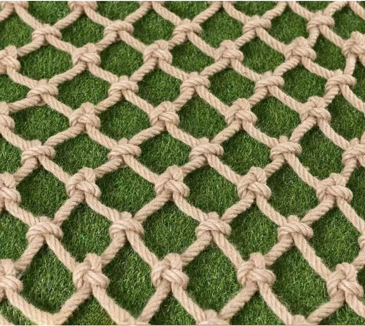 Heavy Duty Climbing Rope Net 3x3m, 16mm Thick Playground Safety Net for, Tree House Rope Ladder Hammock, Durable Outdoor Cargo Net for Climbing Fun