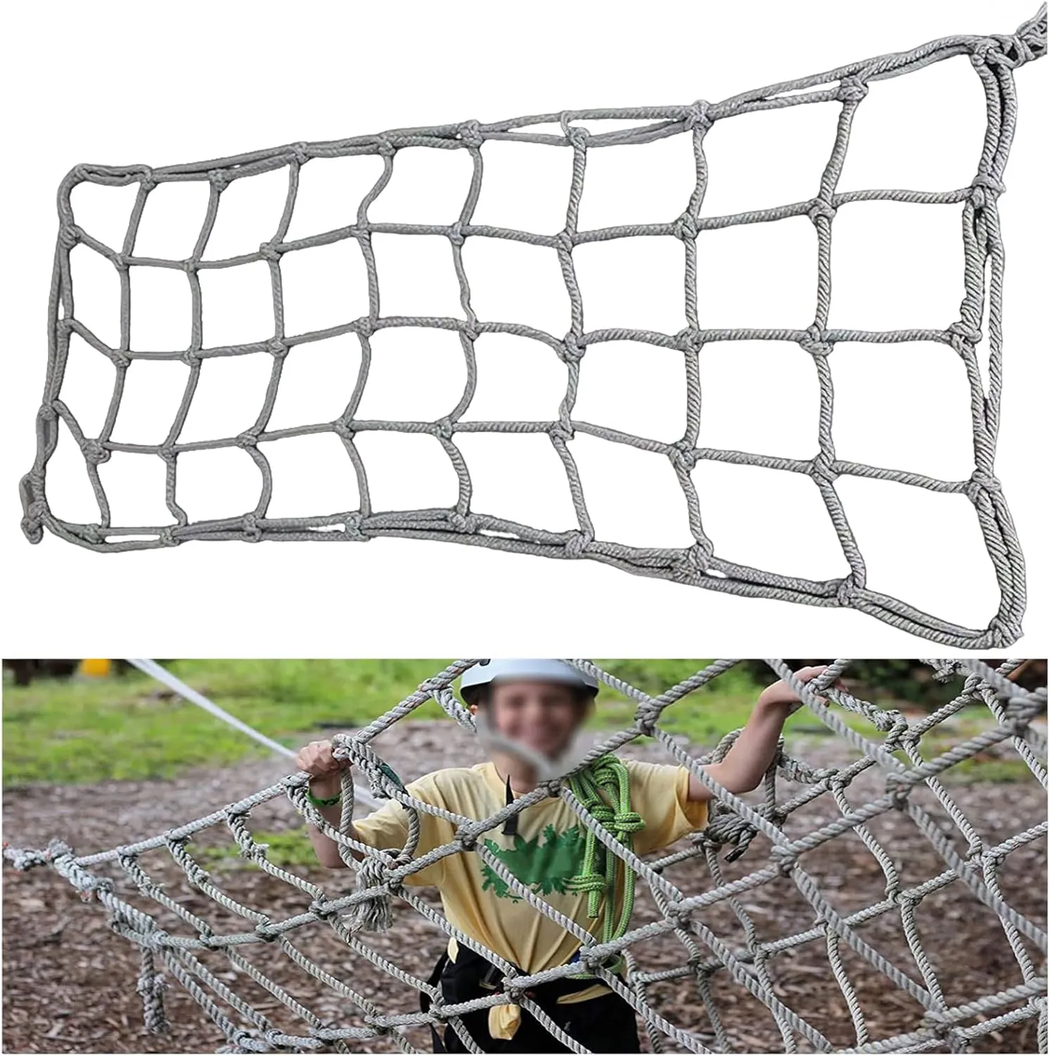Heavy Duty Safety Net Ropes Climbing Net for Kids Outdoor Cargo Climbing Net Playground Net Protective Rope Net for Treehouse Garden(Size:3.3 * 10ft)