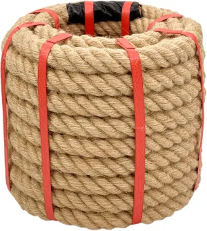 Hemp Rope - 1 Inch x 50 Ft Jute Rope, 900 Lbs Tensile Strength, Ideal for Tug of War, Deer Hunting, Nautical, Crafts, Swing, Beige