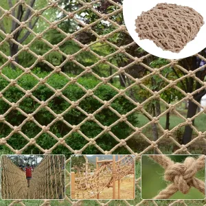 Hemp Rope Climbing Net - Kids Safety Tree House & Playground Protection - Heavy Duty, Indoor & Outdoor Decor (10mm)