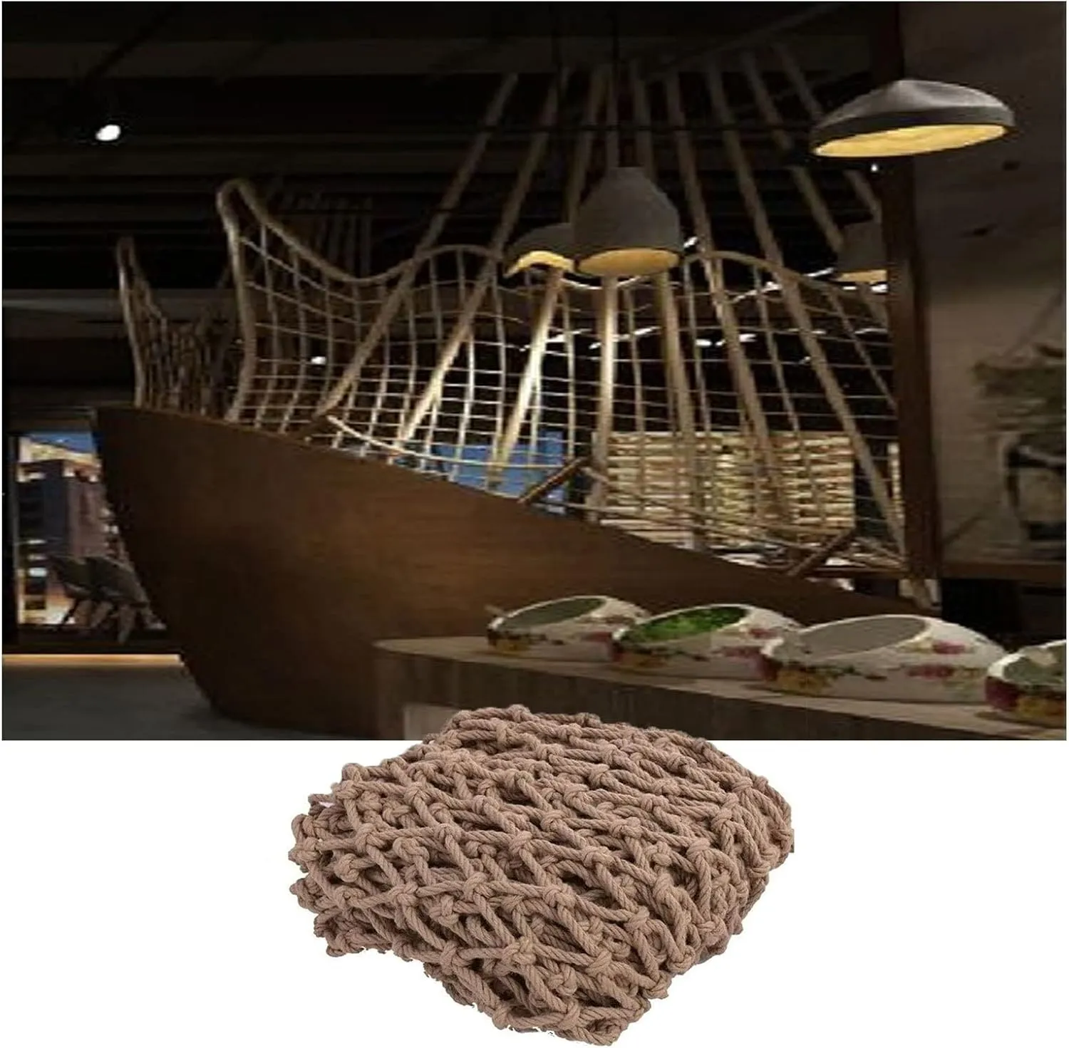 Hemp Rope Net Child Playground Decor Birds Rope Net Heavy Duty Treehouse Climbing Cargo Net Kids Rope Ladder Rock Outdoor Bridge Grid 10cm (Size : 3 * 4m(10 * 13ft))