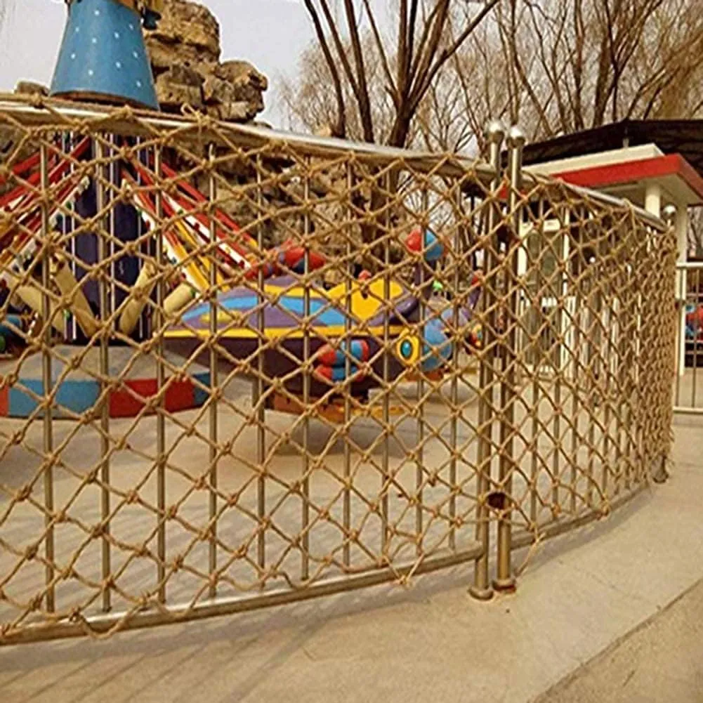 Hemp Rope Net Child Playground Decor Birds Rope Net Heavy Duty Treehouse Climbing Cargo Net Kids Rope Ladder Rock Outdoor Bridge Grid 10cm (Size : 3 * 4m(10 * 13ft))
