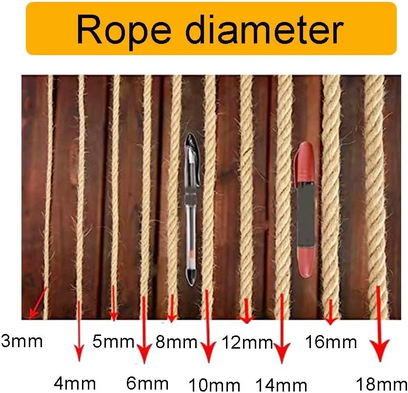 Hemp Rope Net Swing Fence Net Woven Rope Truck Cargo Trailer Netting Protection Net Decor Climbing Cargo Net Playground Railings Safety Netting Heavy Duty Hemp Rope Garden Netting