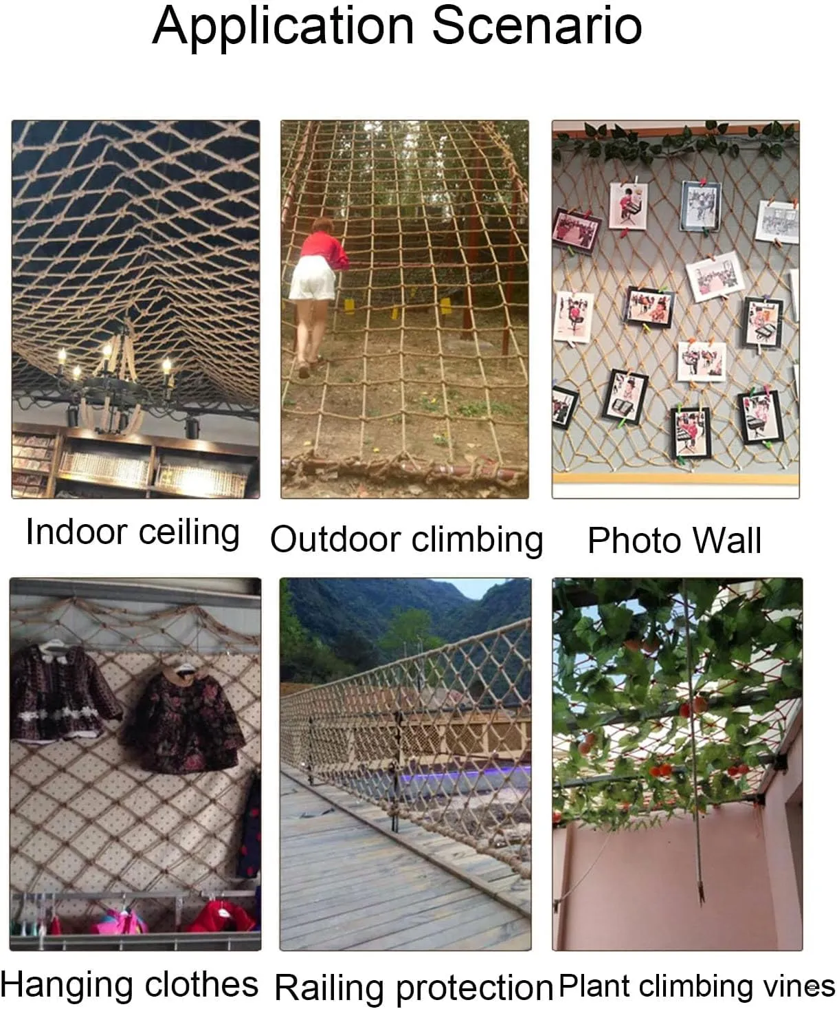 Hemp Rope Playground Protection net 3mm/10cm, Tree House Decoration net, bunk Bed Protection net, Jute Climbing Cargo net, Photo Wall Decoration net,1MX4M(3.3X13.2FT)