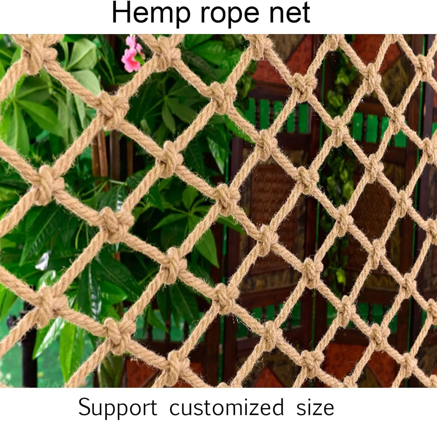 Hemp Rope Playground Protection net 3mm/10cm, Tree House Decoration net, bunk Bed Protection net, Jute Climbing Cargo net, Photo Wall Decoration net,1MX4M(3.3X13.2FT)