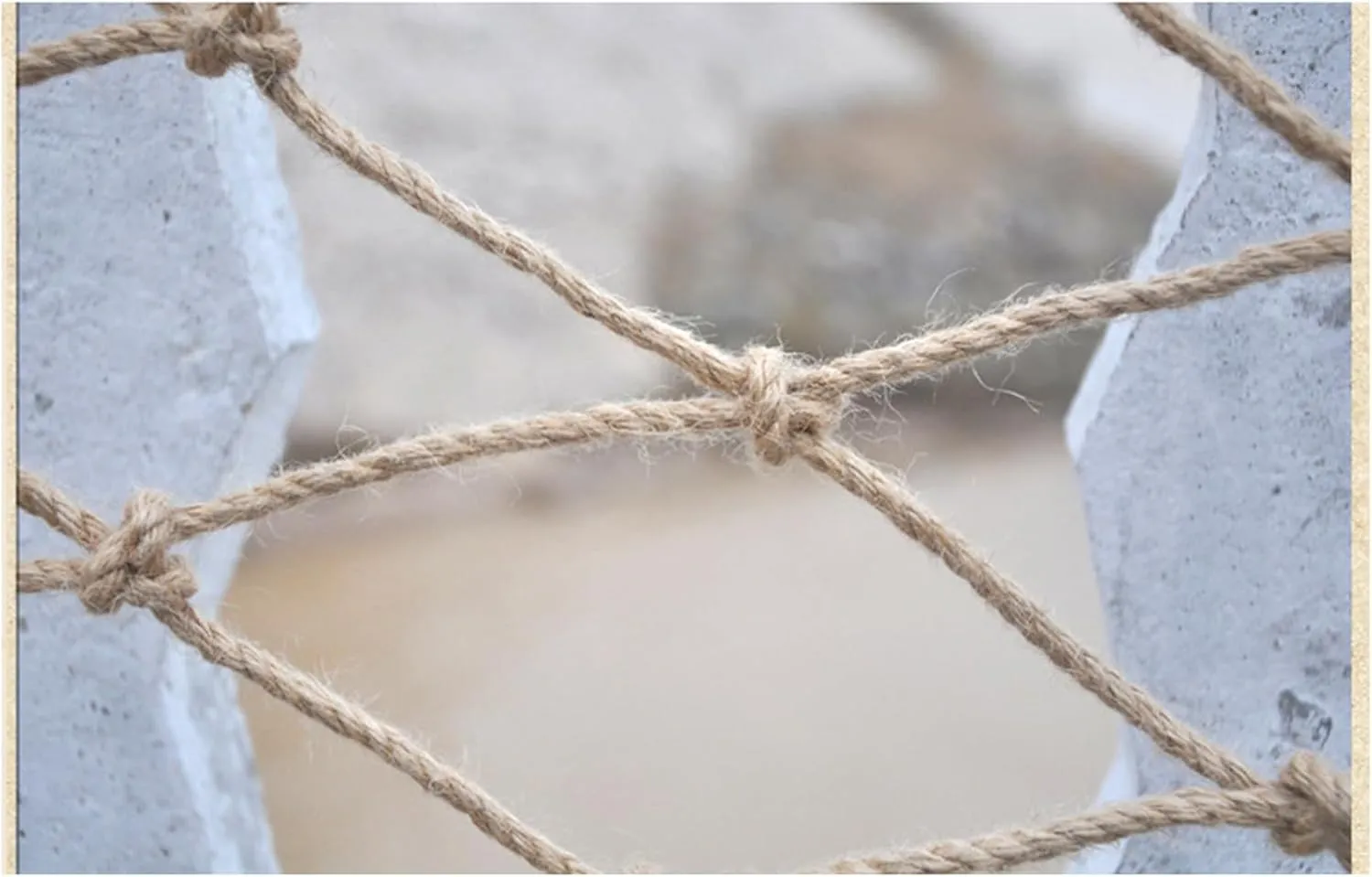 Hemp Rope Playground Protection net 3mm/10cm, Tree House Decoration net, bunk Bed Protection net, Jute Climbing Cargo net, Photo Wall Decoration net,1MX4M(3.3X13.2FT)