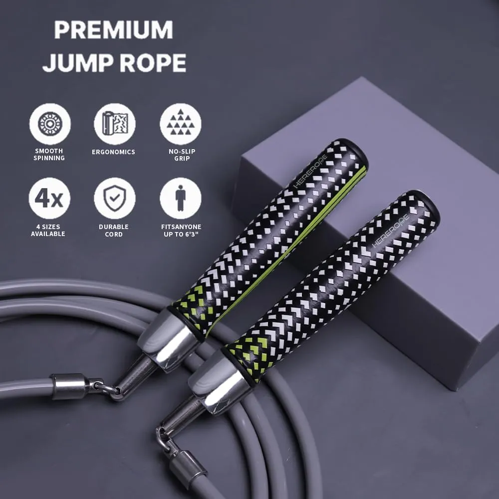 Hererope Weighted Jump Ropes for Men & Women, 1/2 LB Jump Rope Weighted With Ball-bearing, No-Slip Grip, Durable Steel Cable, Heavy Jump Rope Designed for Fitness, High-Intensity Strength Workouts, crossfit