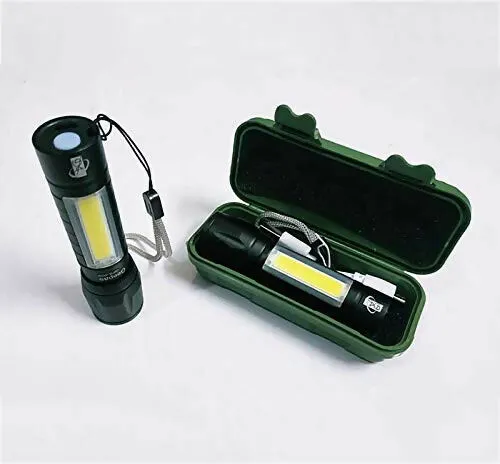 High-Quality Rechargeable Metal LED COB Torch