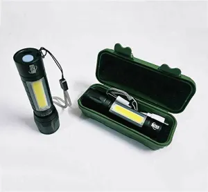 High-Quality Rechargeable Metal LED COB Torch