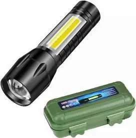 High-Quality Rechargeable Metal LED COB Torch