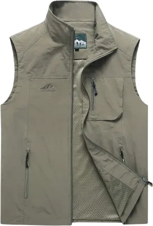 Hixiaohe Men's Casual Lightweight Outdoor Vest Work Fish Photo Travel Vest