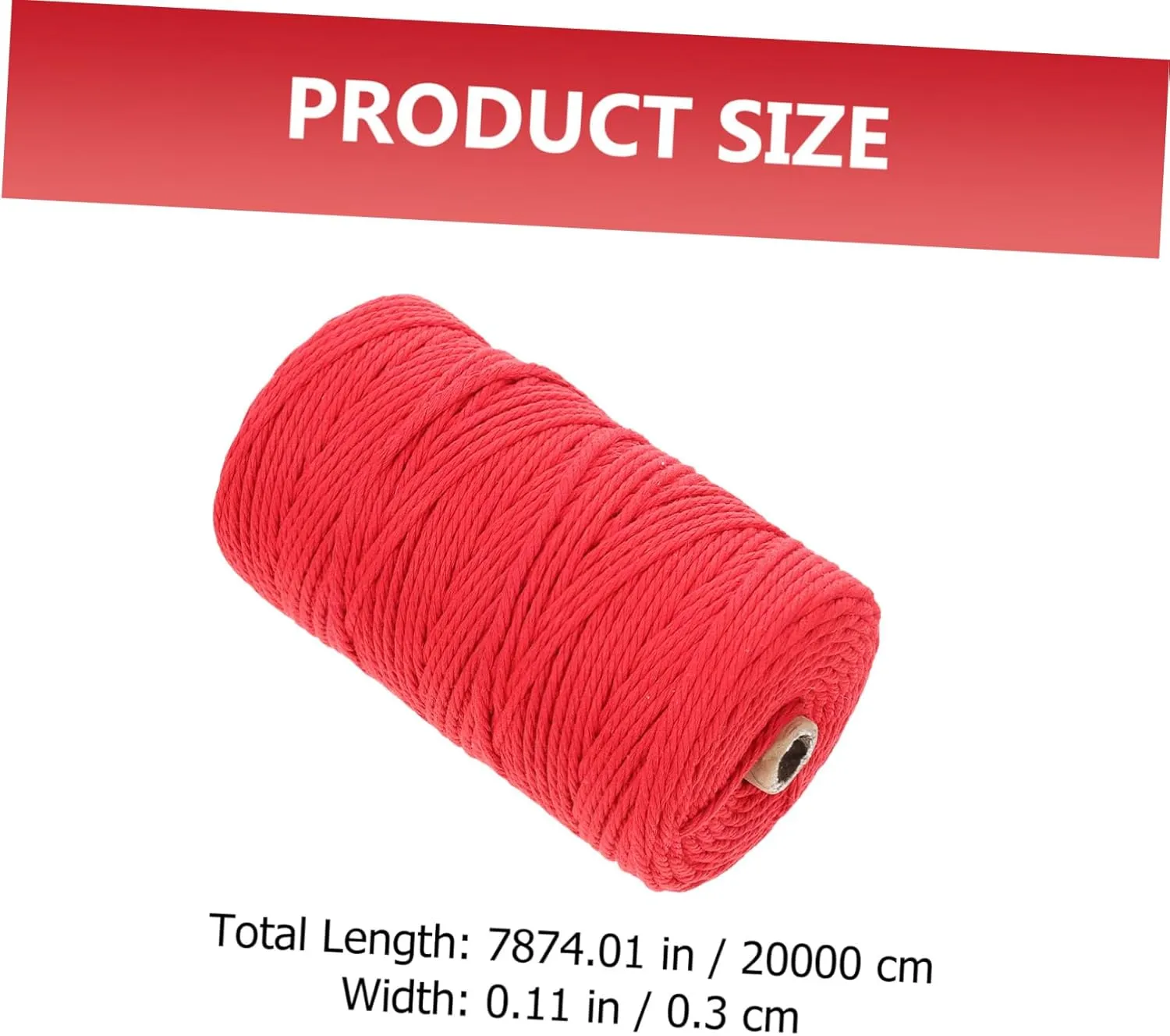 HOODANCOS Craft Rope 3mm Fine Cotton Thread Hand-Woven Decorative Rope Versatile for Sewing Packing and Home Decor