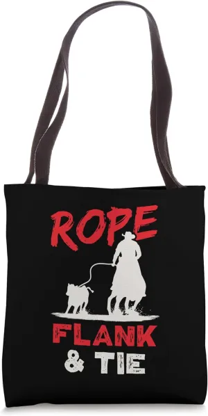 Horse Roping Rodeo Cowboy Rope Flank And Tie Calf Roping Tote Bag