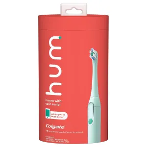 hum by Colgate Smart Electric Toothbrush Kit, Rechargeable Sonic Toothbrush with Travel Case & Bonus Replacement Brush Head, Teal(Discontinued/no refill heads available)