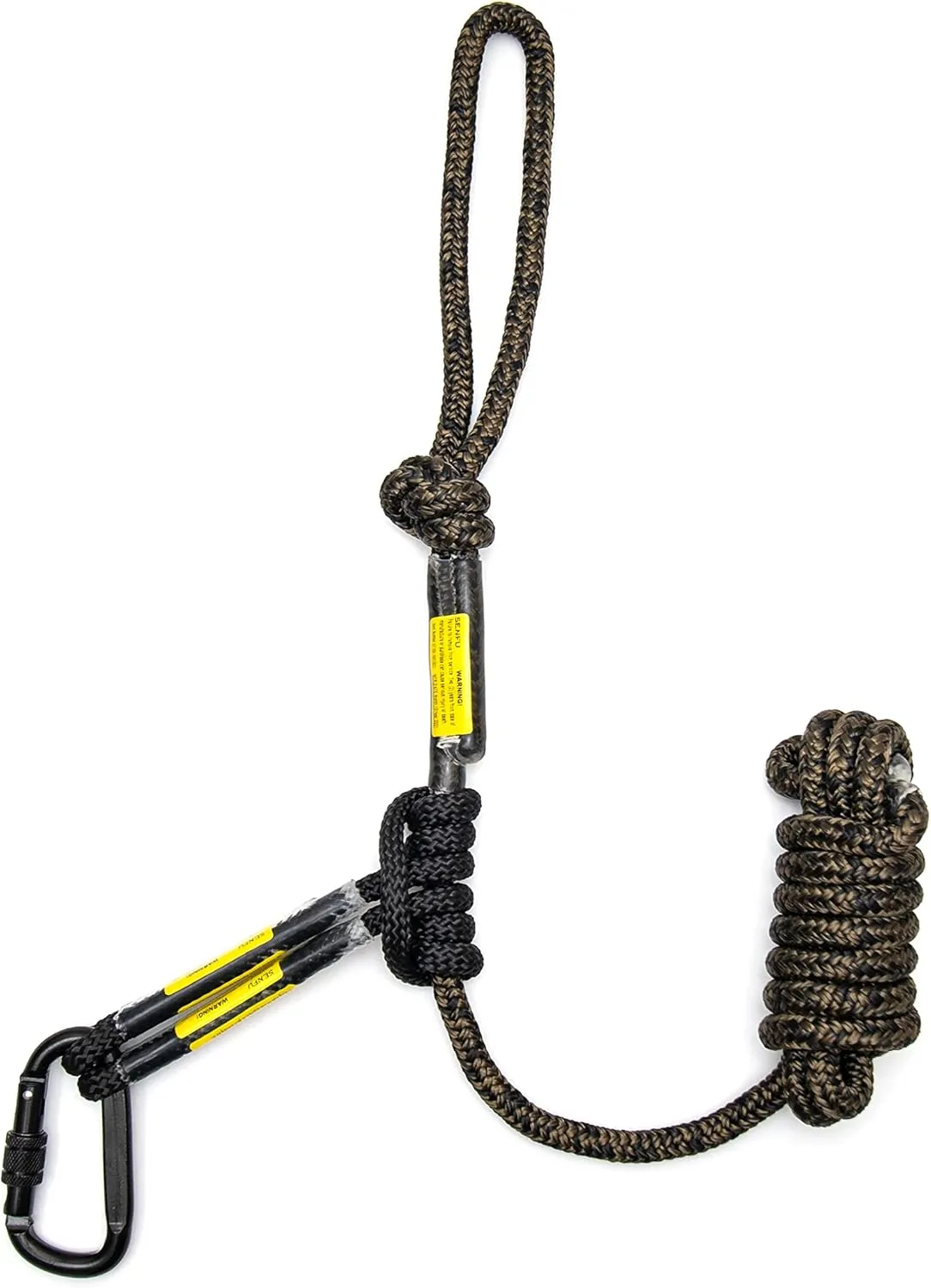 Hunting Safety Linemans Rope 10ft with Prusik Knot and Single Carabiner for Hunter Climbing Tree Stand Hanging Ladder Stand or Bow Lifeline,Fall Protection When Hunting on Stands…
