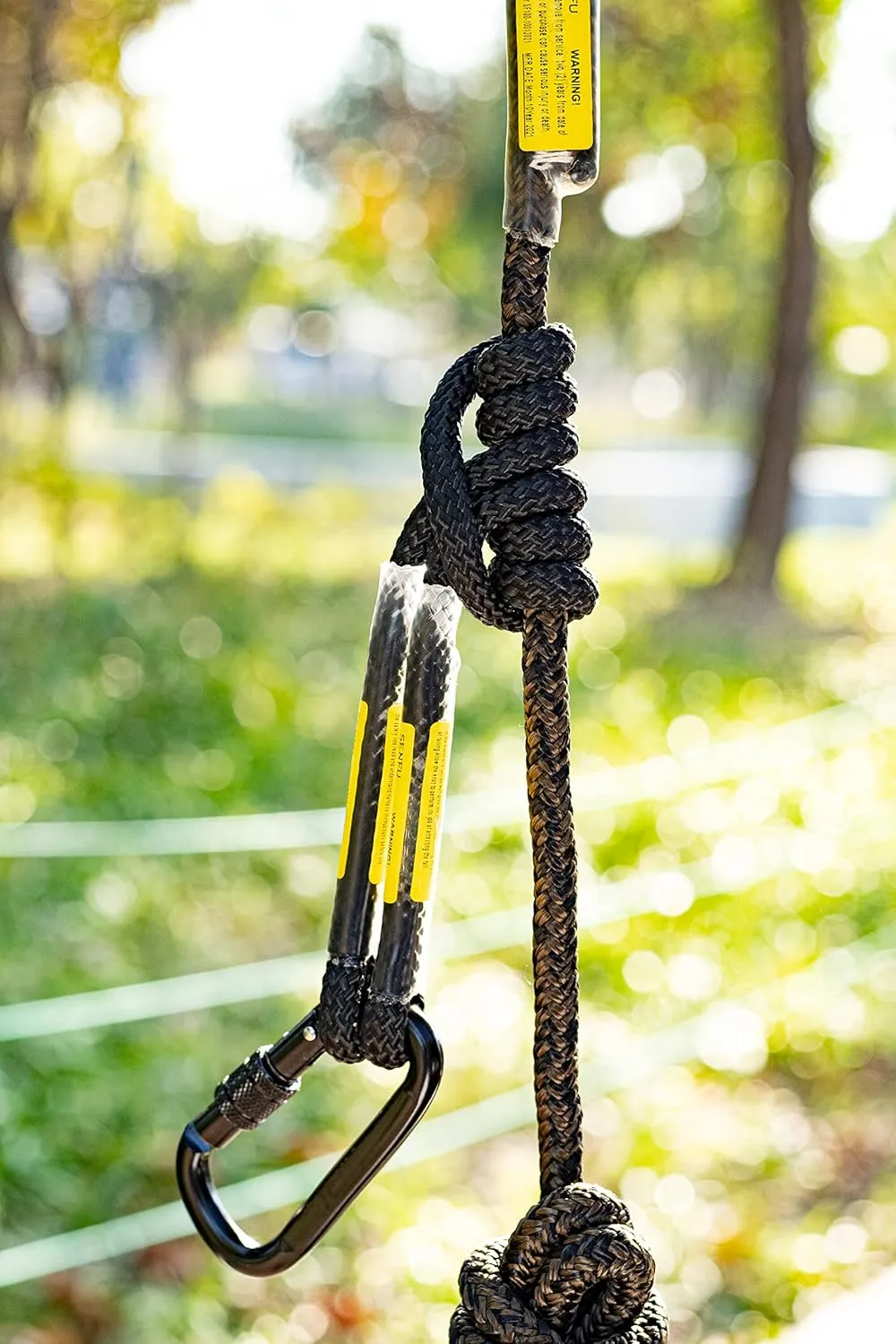 Hunting Safety Linemans Rope 10ft with Prusik Knot and Single Carabiner for Hunter Climbing Tree Stand Hanging Ladder Stand or Bow Lifeline,Fall Protection When Hunting on Stands…