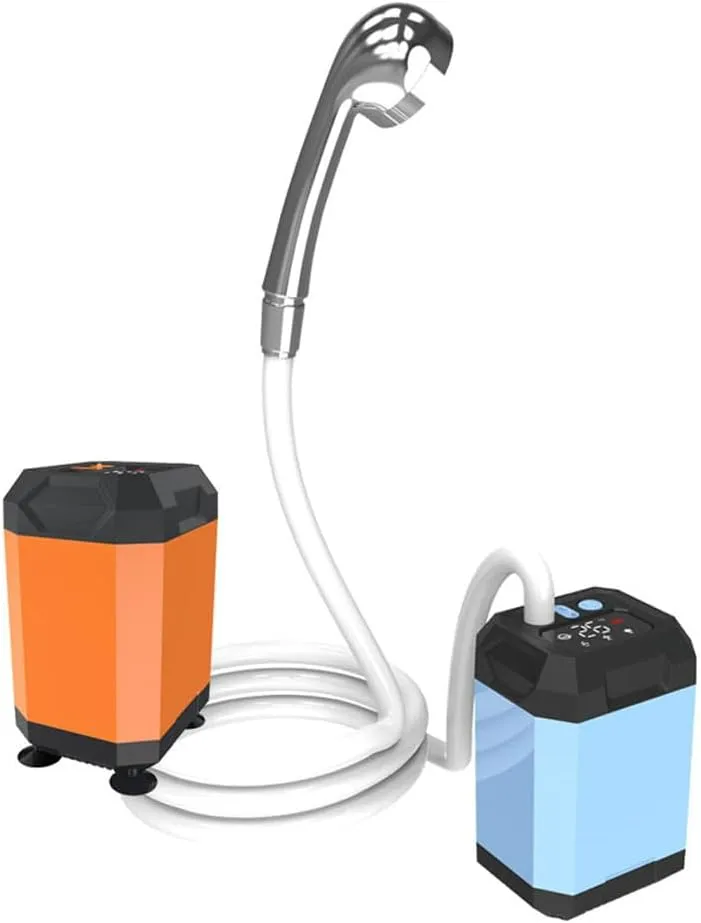 HXBER Shower, Portable Cordless Camping Shower Outdoor Electric Shower Pump Reable Shower Large ty Hiking Traveling Shower Digital Display Bathe Tool
