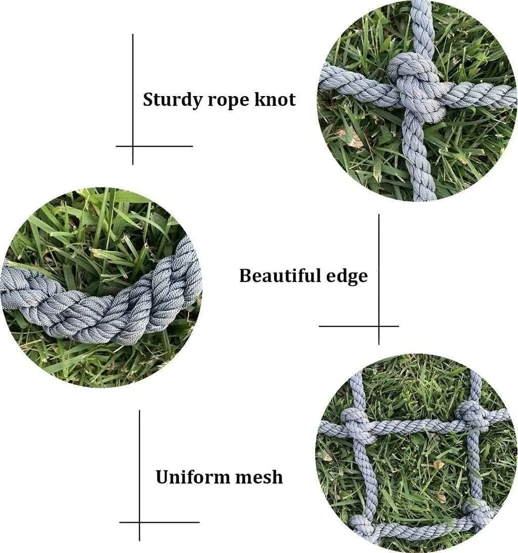 Indoor &Outdoor Climbing Rope Net Safety Net Adult Heavy Duty Strength Training Climbing Nets Net Dia 6mm Mesh 20cm Cargo Netting(Size:1x8m/3.3x26.2ft)