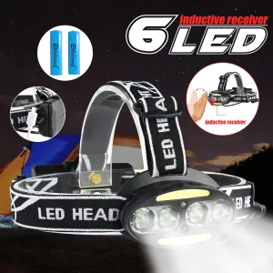 Induction Sensor Headlight 35000lm 4*T6 2*COB LED Head Lamp Flashlight Torch Head Light USB Rechargeable 18650 Battery Headlamps