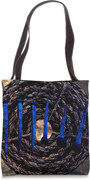 Industrial Nails Rope Coil Spiral Downward Rock Band Tote Bag