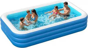 Inflatable Pool for Adults and Kids, 115'' x 68'' x 22'' Large Inflatable Pool for Adults, Blow up Pools, Rectangular Family Swimming Poo l, Oversized Thickened Family Inflatable Pools for Outdoor