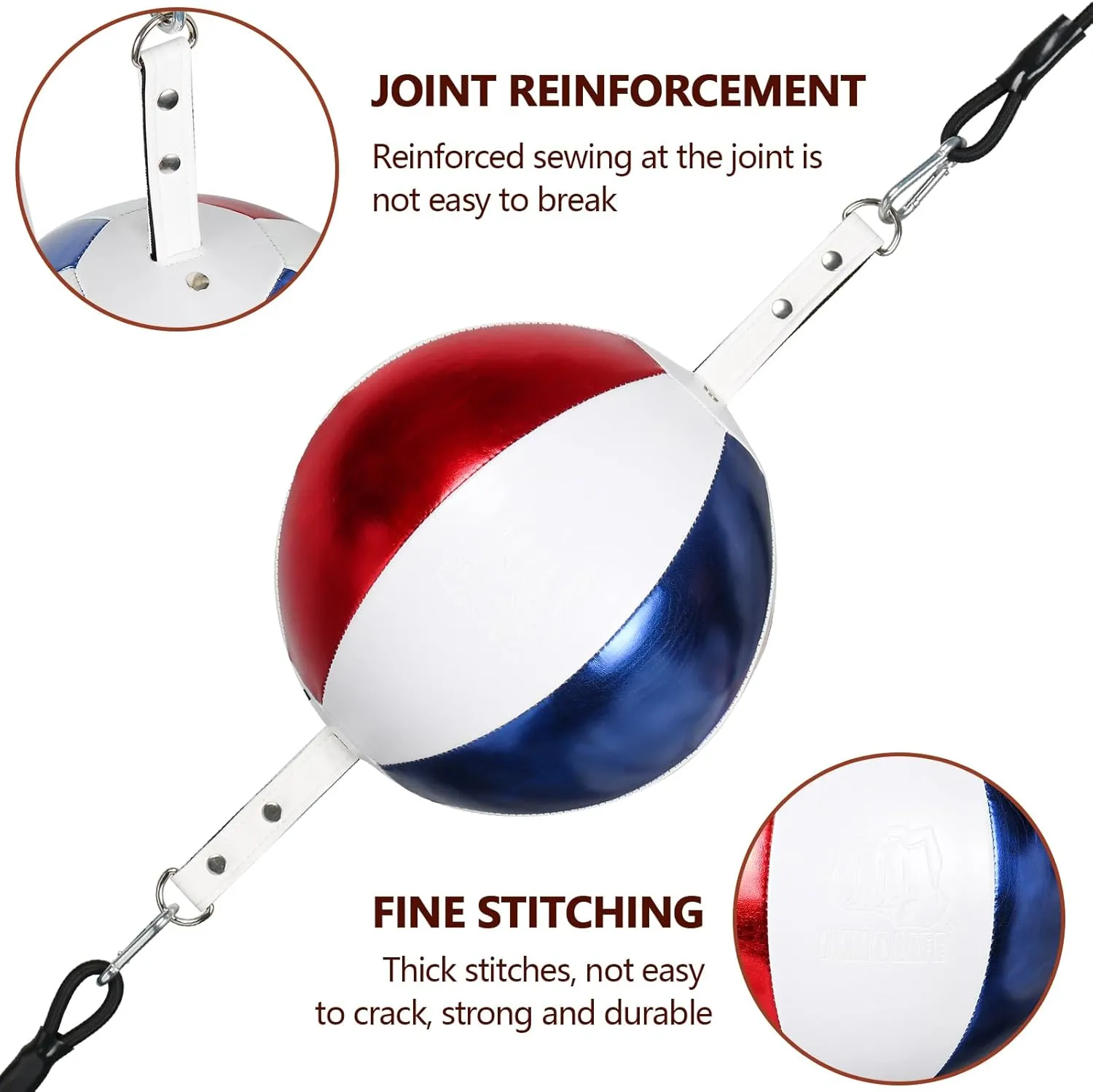 InnoLife Double End Punching Ball Striking Punching Bag Kit, Speed Striking Reflex Kit with Bungee Cords Perfect for Reaction, Agility, and Hand Eye Coordination Training
