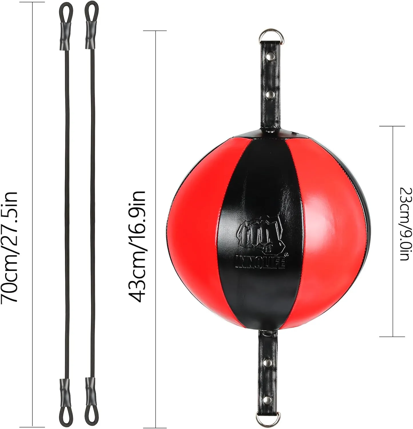 InnoLife Double End Punching Ball Striking Punching Bag Kit, Speed Striking Reflex Kit with Bungee Cords Perfect for Reaction, Agility, and Hand Eye Coordination Training