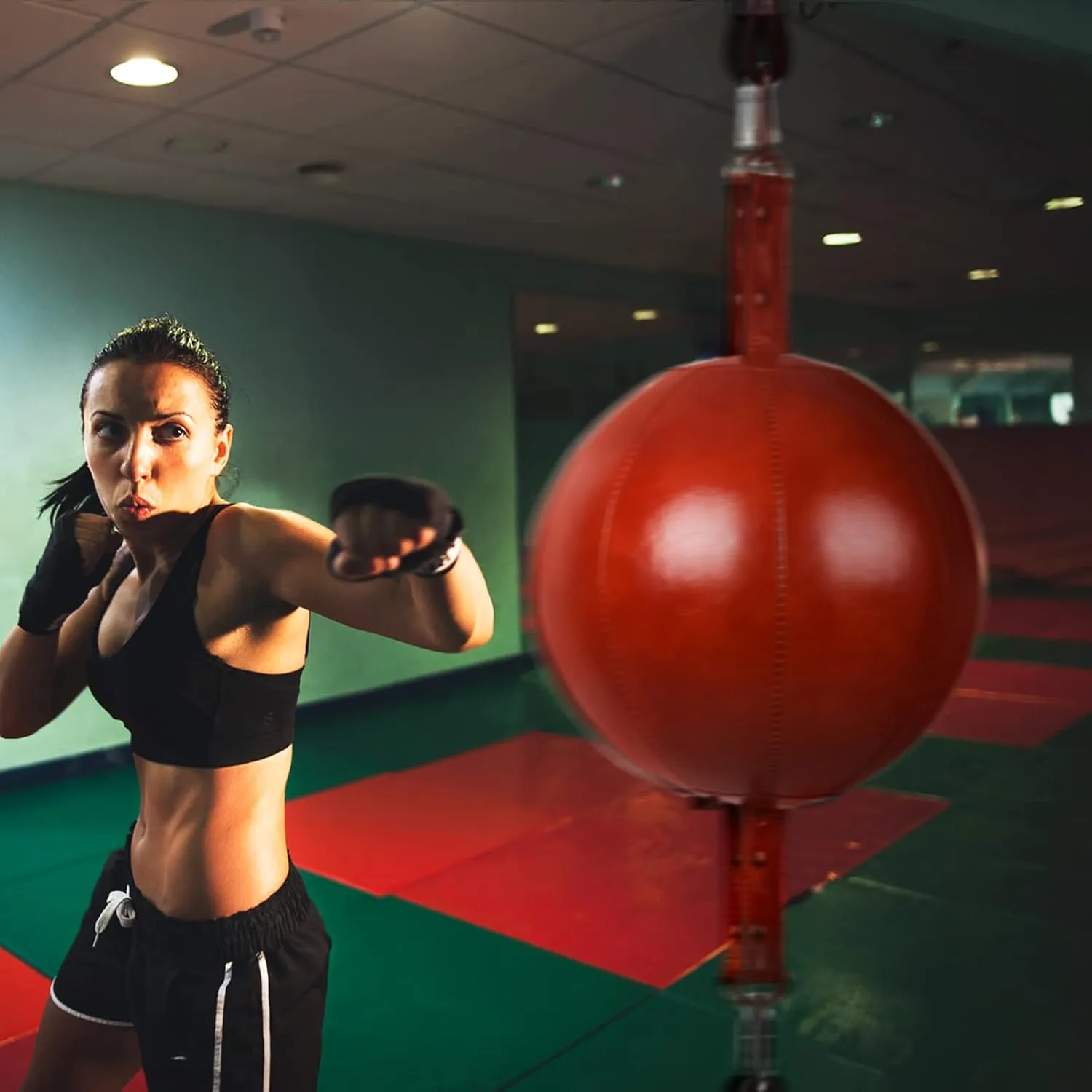 InnoLife Double End Punching Ball Striking Punching Bag Kit, Speed Striking Reflex Kit with Bungee Cords Perfect for Reaction, Agility, and Hand Eye Coordination Training