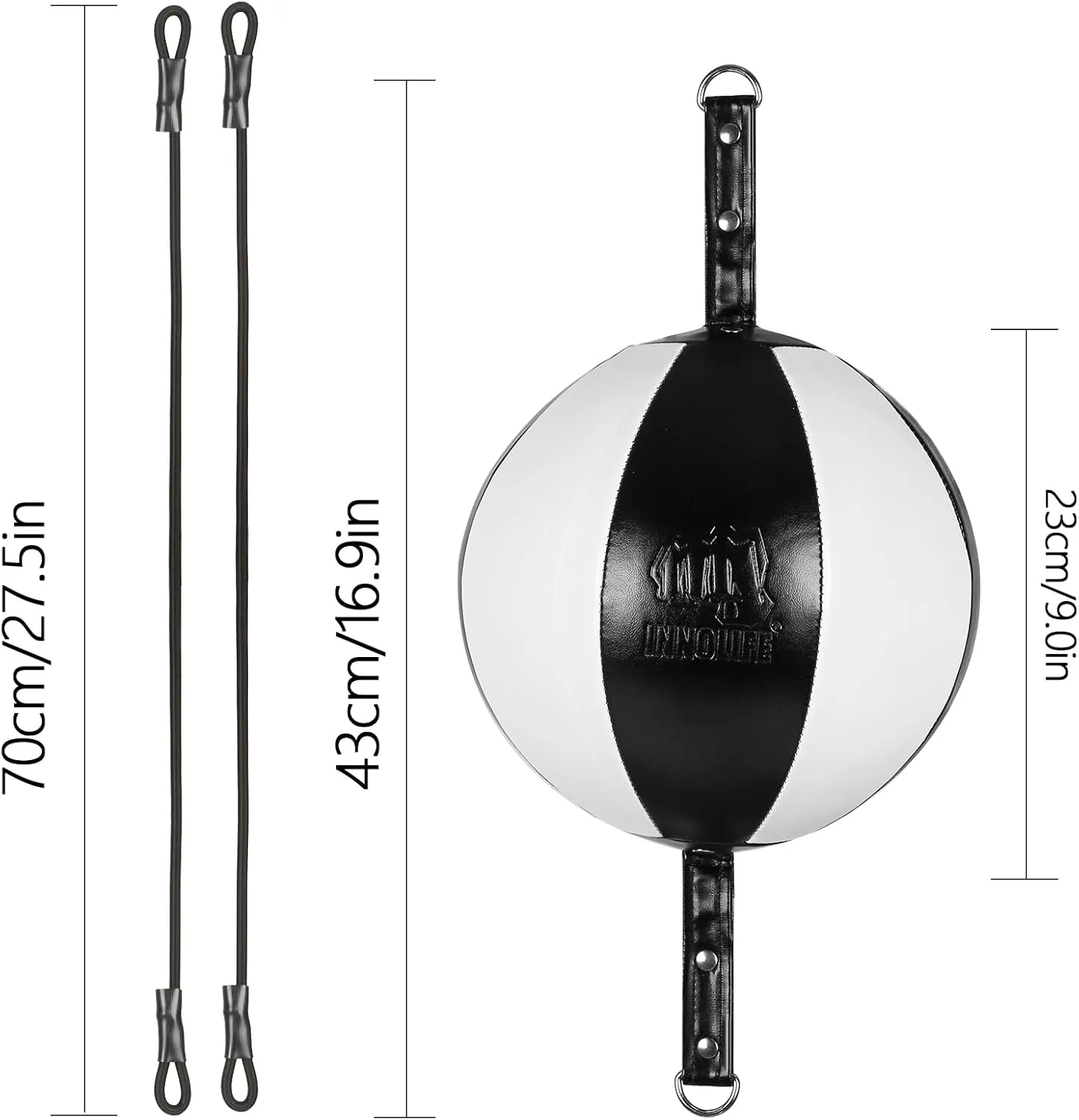 InnoLife Double End Punching Ball Striking Punching Bag Kit, Speed Striking Reflex Kit with Bungee Cords Perfect for Reaction, Agility, and Hand Eye Coordination Training