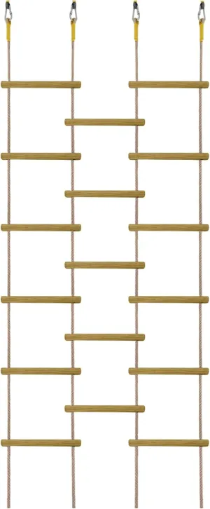 Innovative Rainbow Kids' Wooden Rope Ladder - 3/4/5-Group Connectivity, 14-Inch Wide, Ideal Ninja Warrior Accessory for Tree, Swing & Play (Set1: 3-Interlinked Natural Wood Ladders)