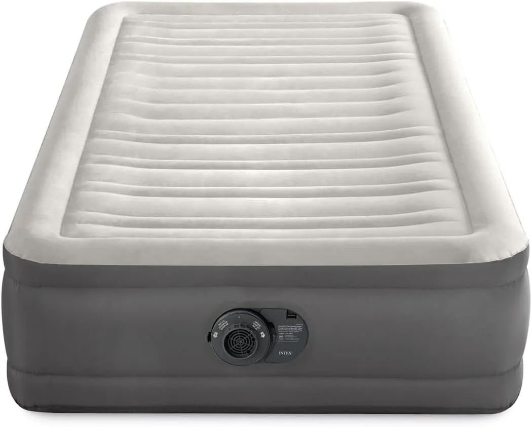 Intex 64021E TruAire Luxury Air Mattress: Fiber-Tech – Built-in Electric Pump – Multizone Support System