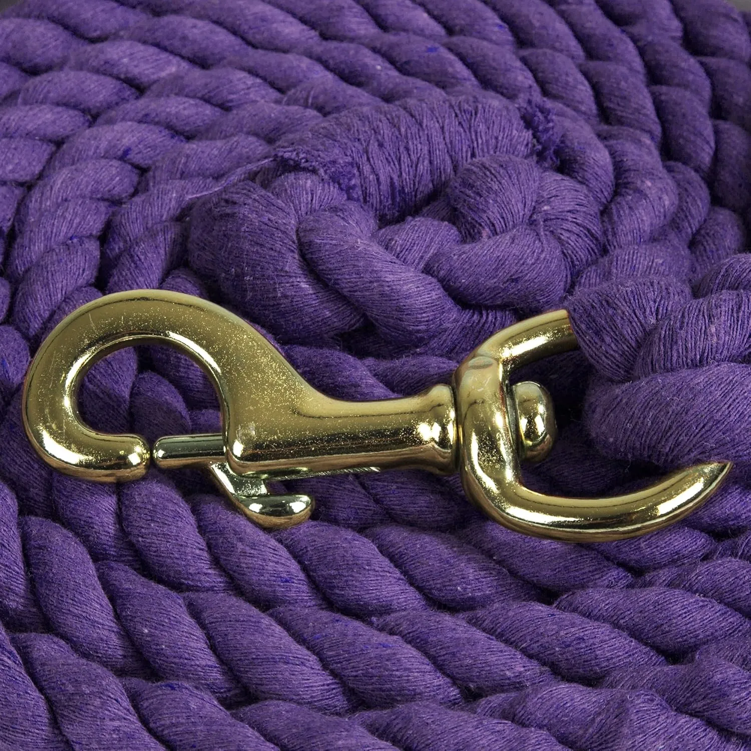 Intrepid International Horse Tack - Heavy Duty Cotton Rope Lead Ropes for Horses, with Durable Brass Trigger Snap, Attaches to Halter or Harness, Soft and Comfortable Grip - 10 Feet