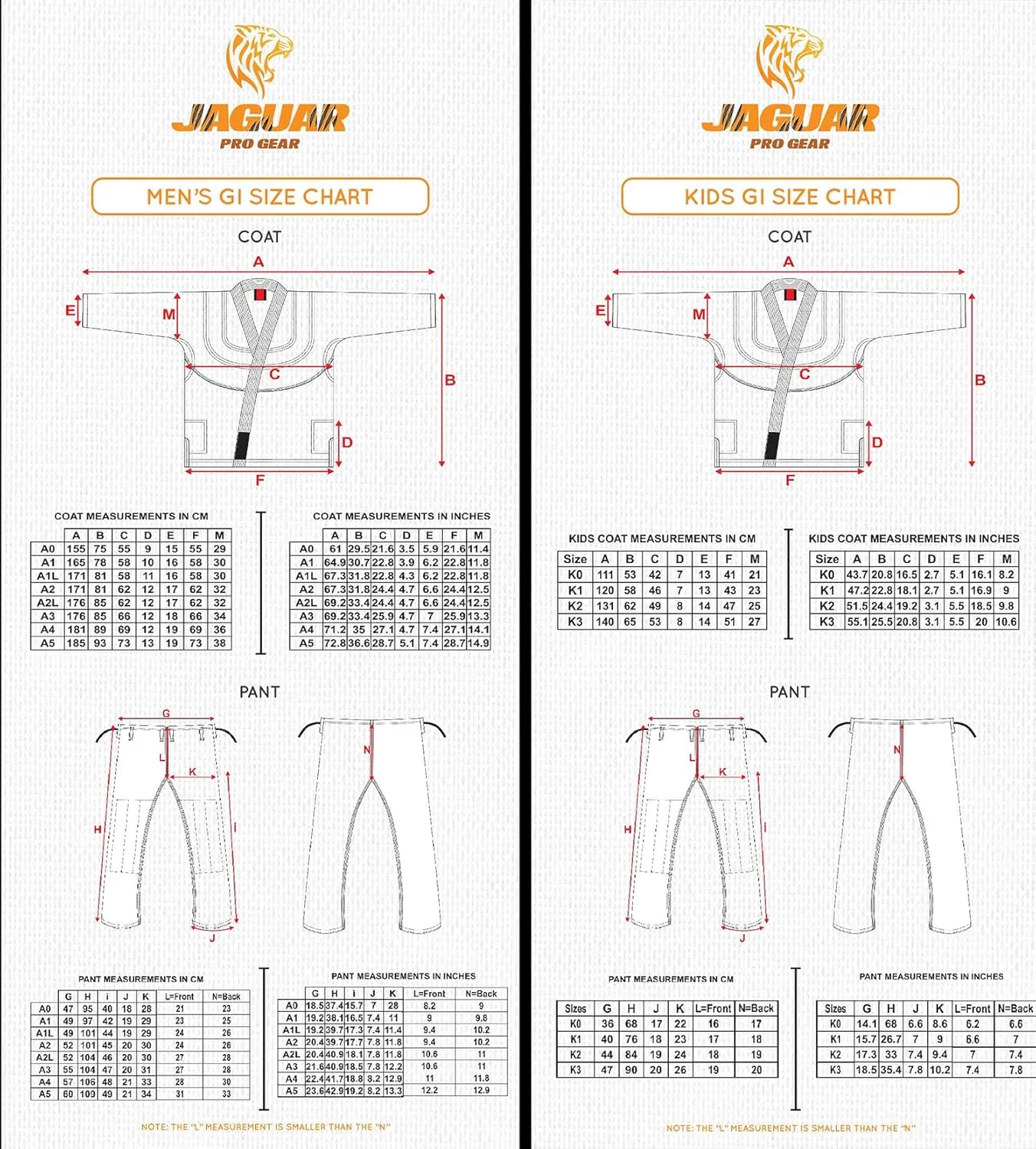 JAGUAR PRO GEAR Classic Series - Brazilian Jiu Jitsu, Kids Adults Unisex, Kimono Gi Lightweight Uniform with White Belt